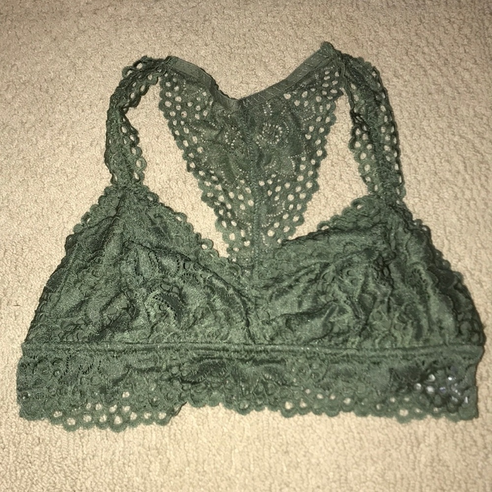 Aerie forest green boho bralette L